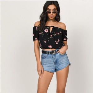 The Black Multi Not Your Girl Crop Top from Tobi